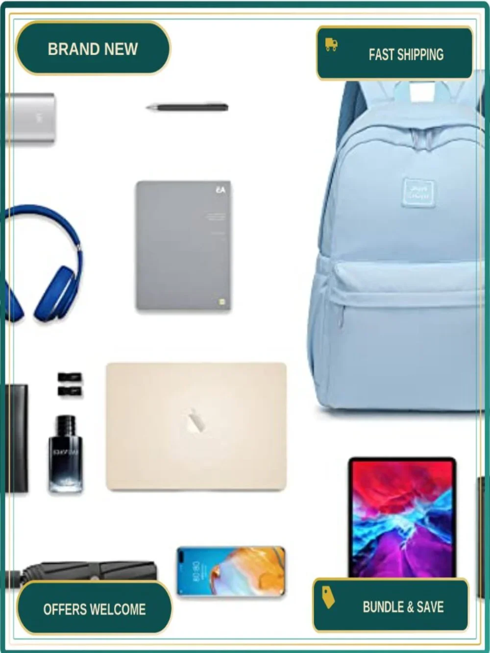 30L Water-Resistant Laptop Backpack for School, Work & Travel